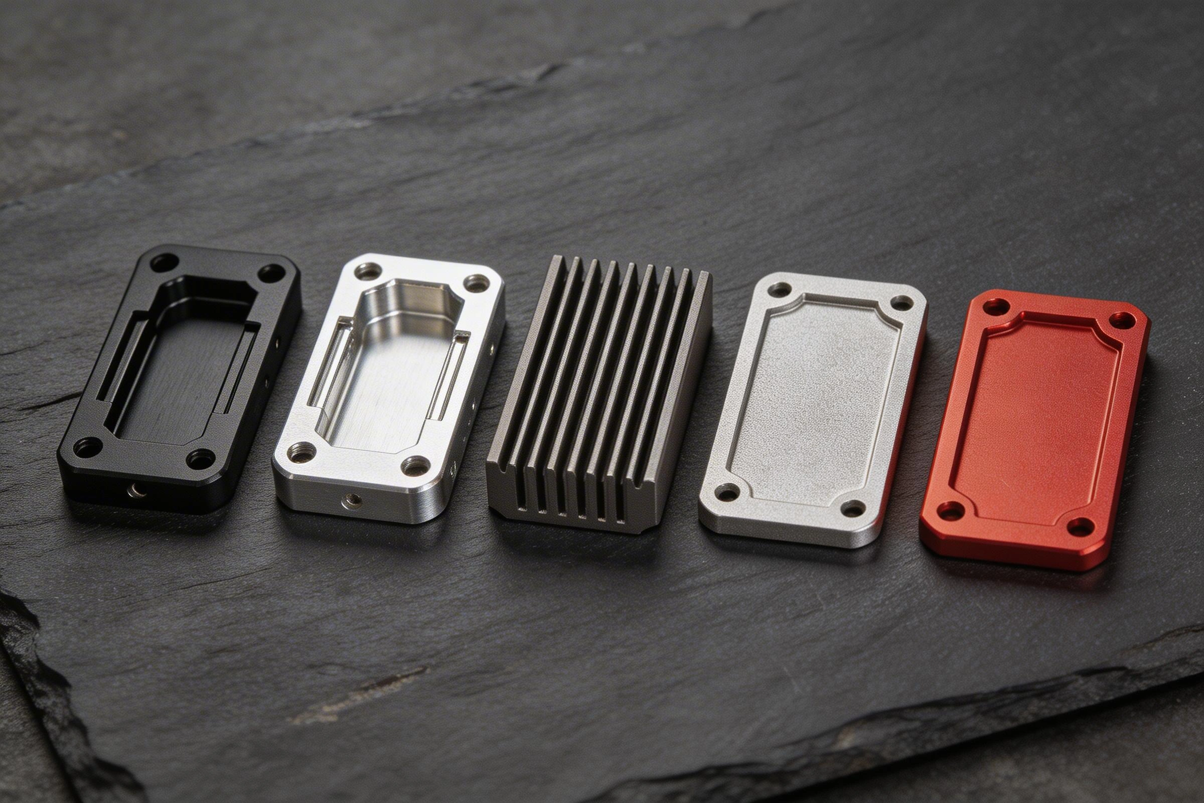 Anodized aluminum machined parts with uniform surface finish