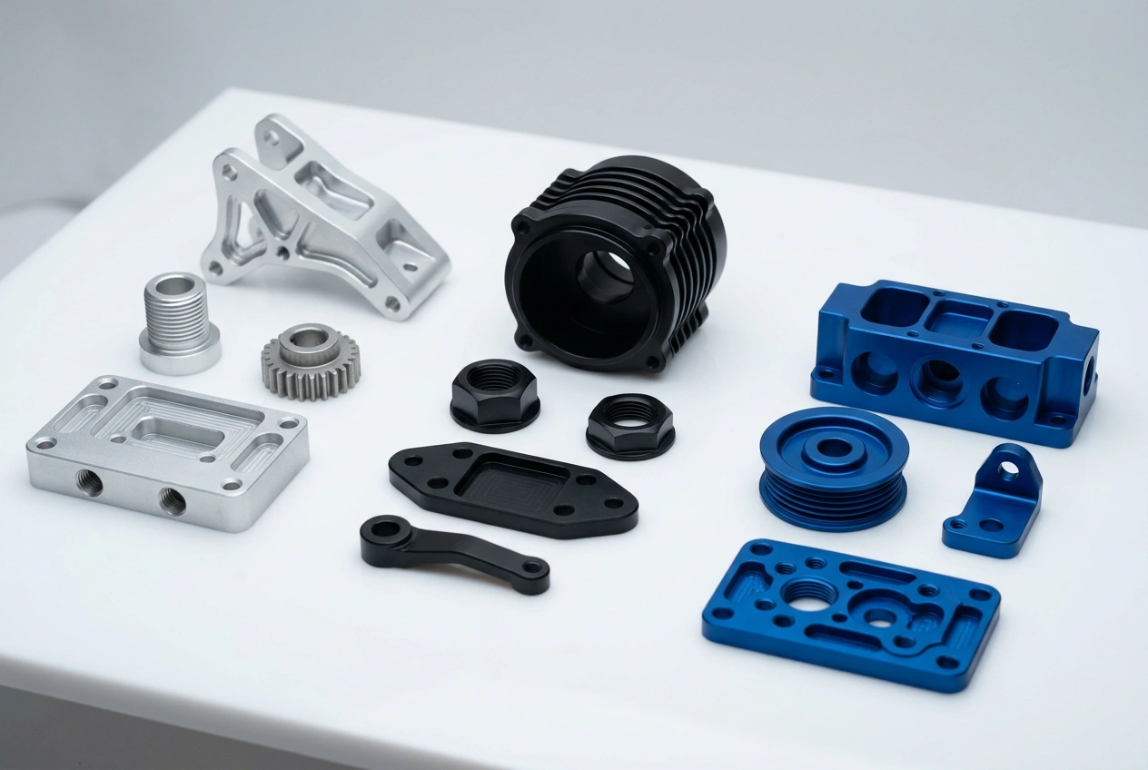 Assorted aluminum CNC machined parts for OEM applications