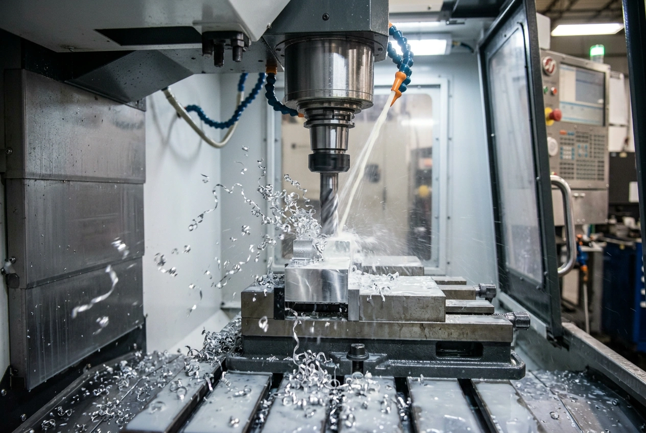 Aluminum stock and finished machined aluminum samples