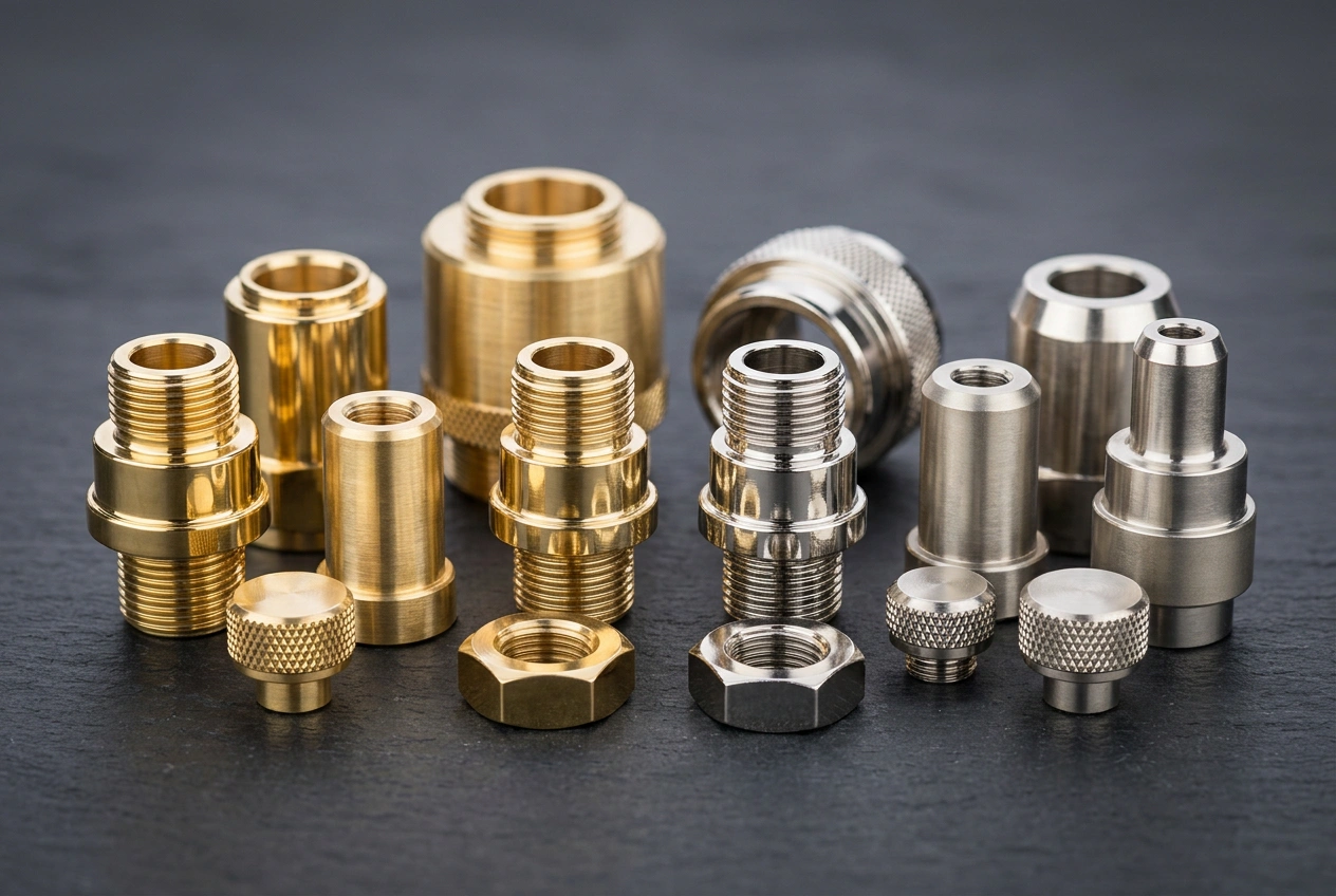 Polished and plated brass machined parts with uniform appearance