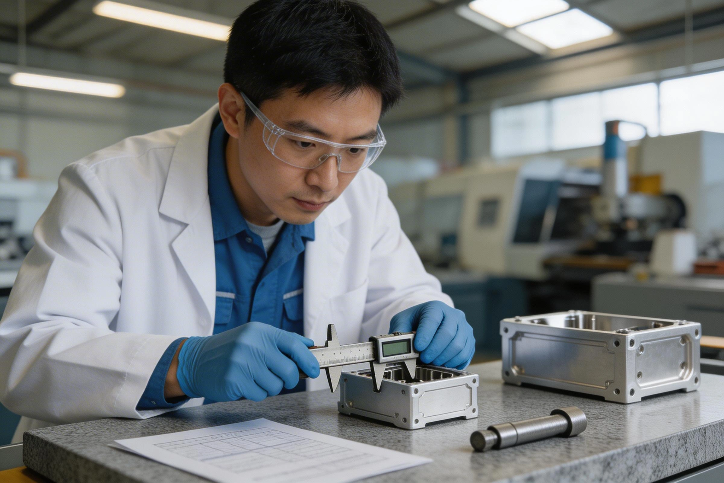 Dimensional inspection of CNC machined electronics housing with critical fit features