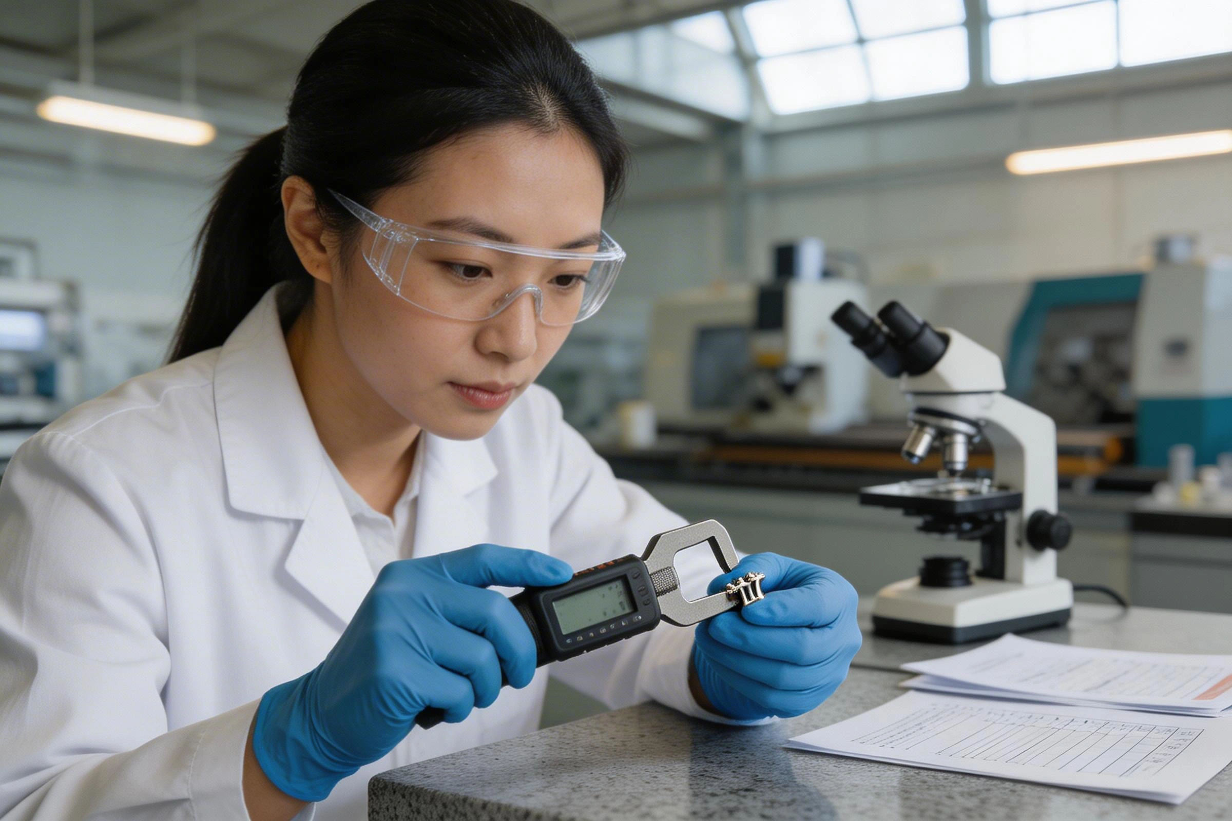 Quality inspection of CNC machined medical device component with traceable records