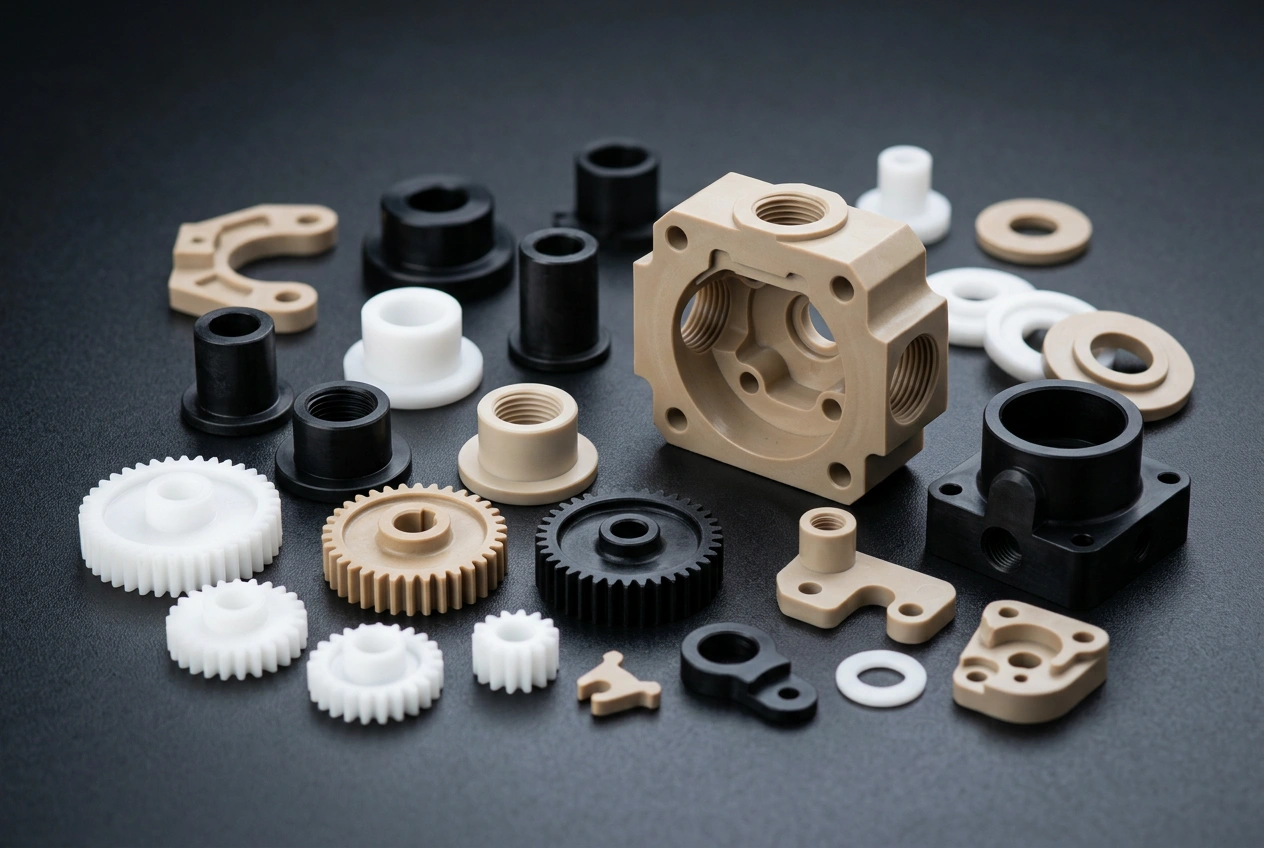 Inspection of CNC machined plastic part with precision gauges