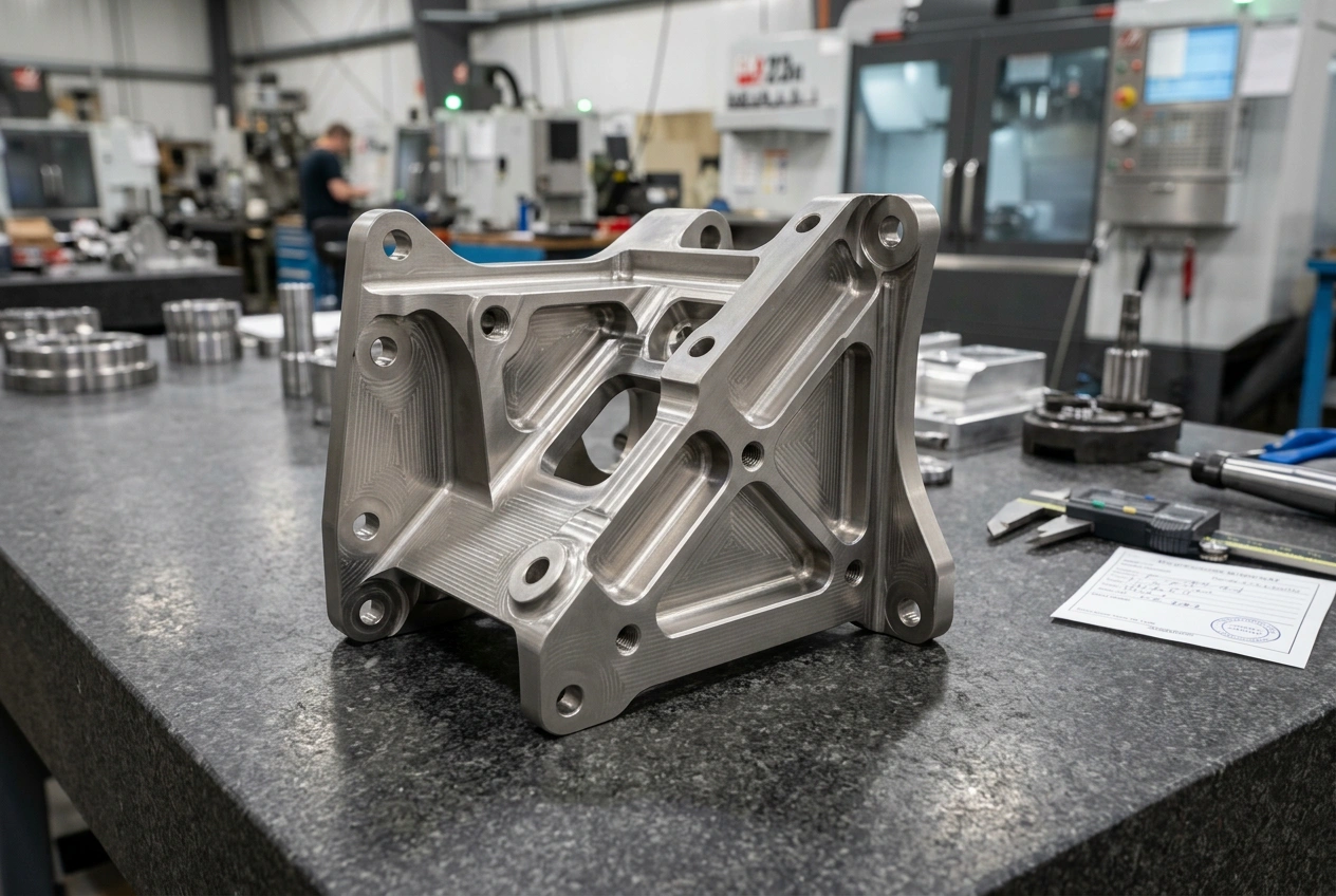 Assorted titanium CNC machined parts for performance and industrial OEM use