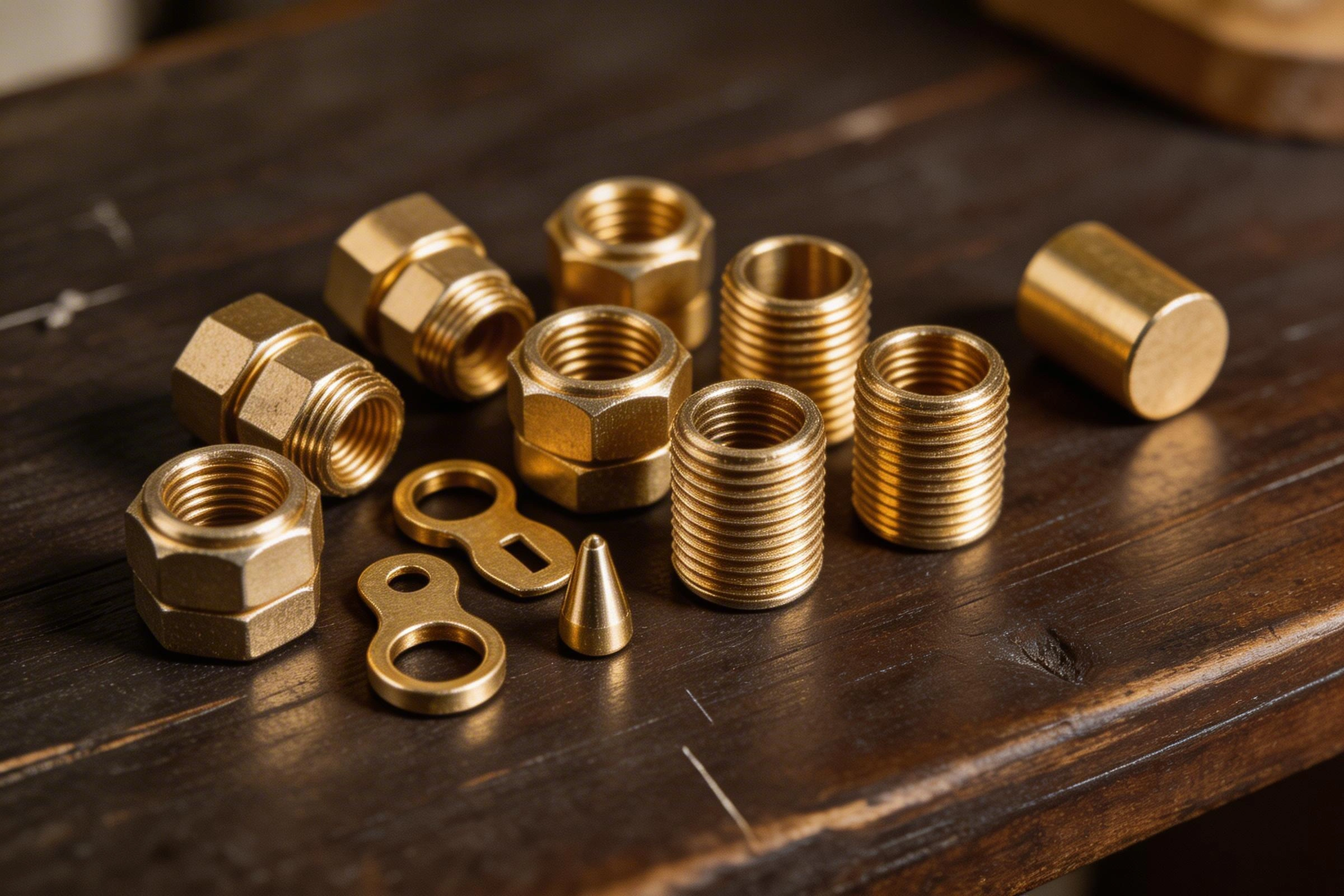 CNC turned brass fittings and precision threaded components