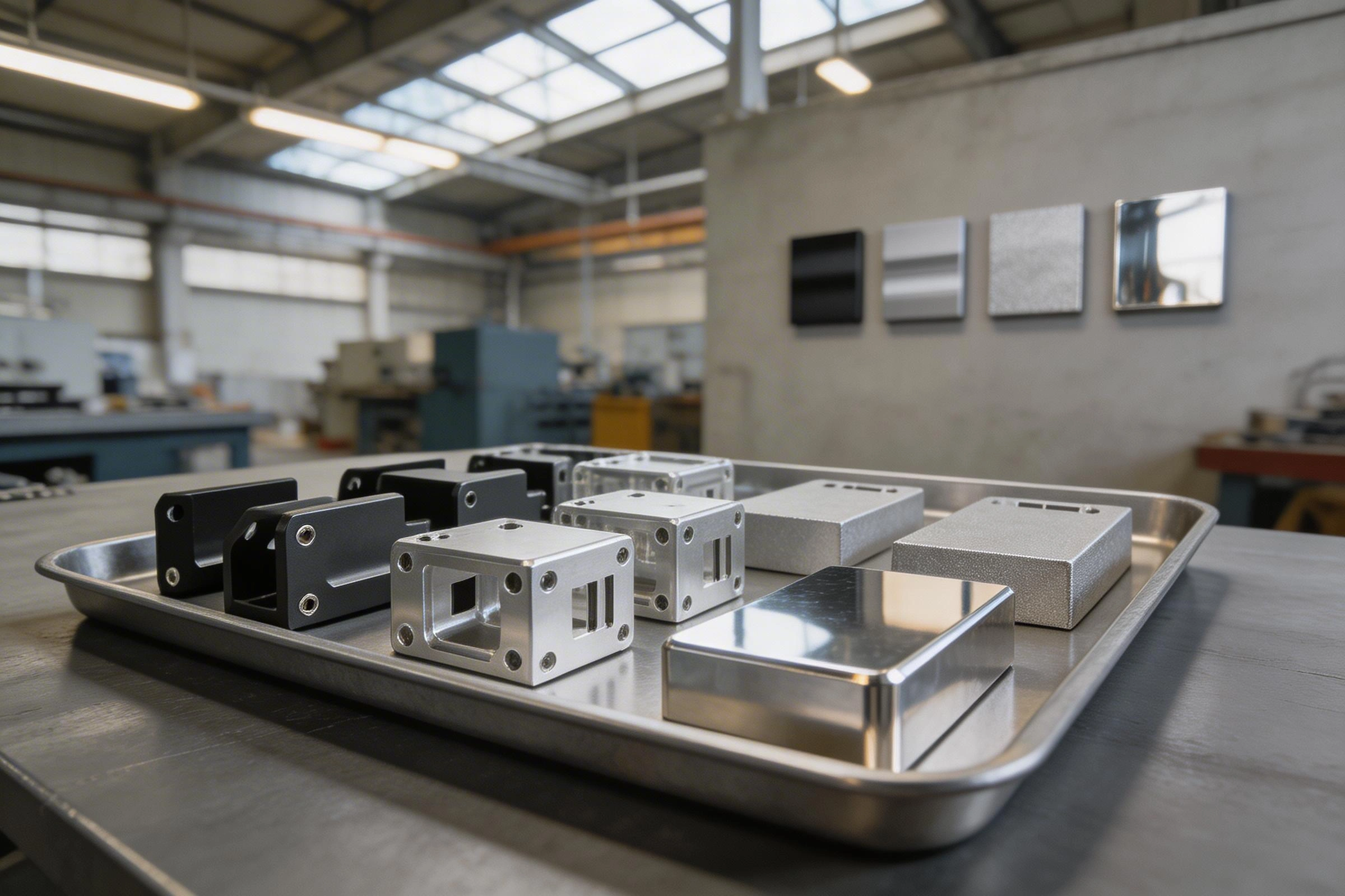 Polished metal component after surface finishing